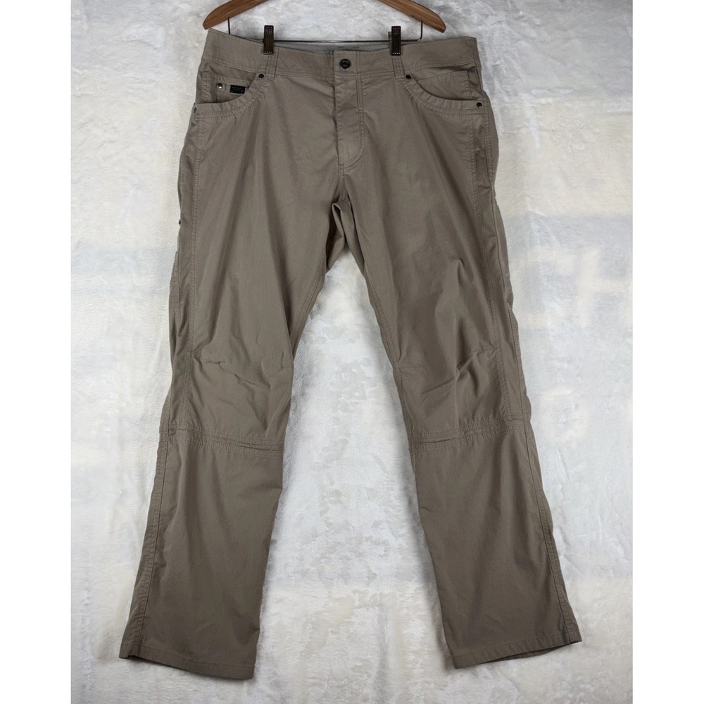 Kuhl Radikl Men's 38x32 Khaki Flexible Knit Hiking Trail Camp Mobility Casual‎